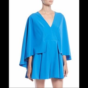 Milly Celina Italian-cady Romper with Cape